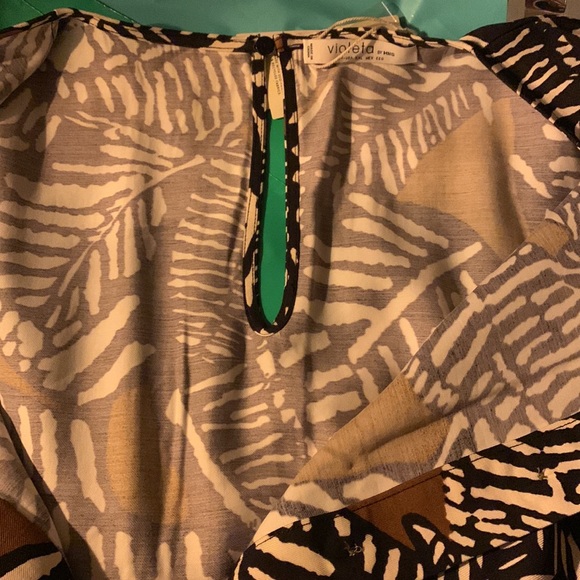 Violeta by Mango NWT Long Printed Black Copper Jumpsuit Curvy Plus Size 2X - Picture 9 of 11